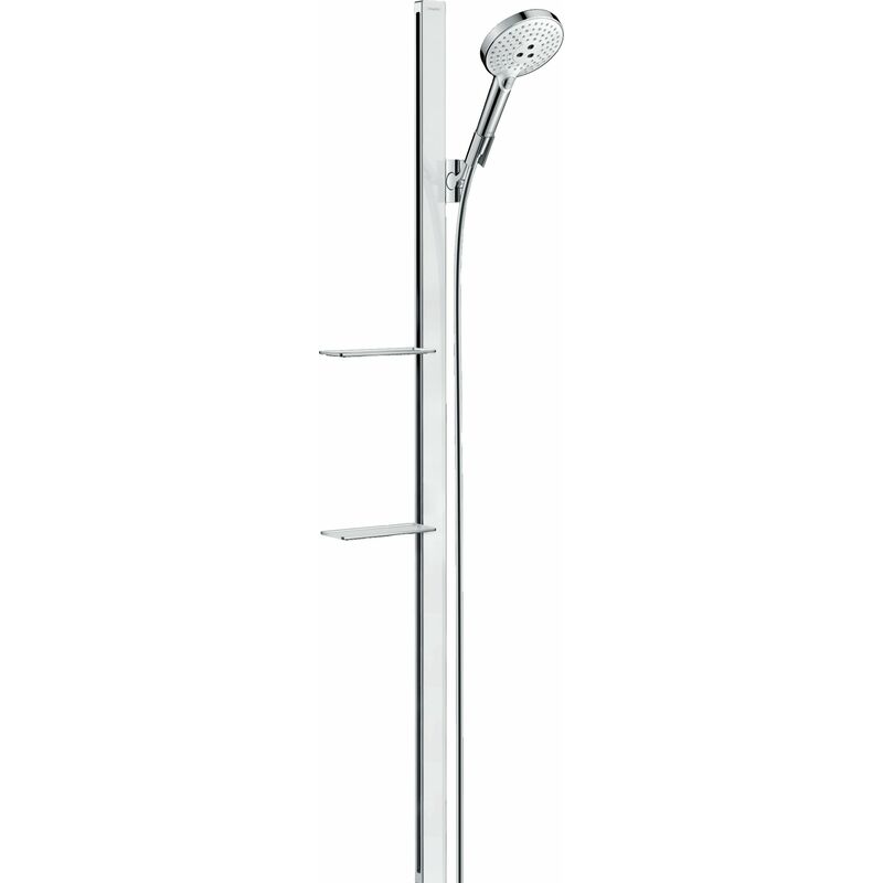 

Hansgrohe Raindance Select S set de ducha 120 3jet EcoSmart con barra de ducha de 150 cm y jaboneras, 27647, color: Blanco / Cromo - 27647400