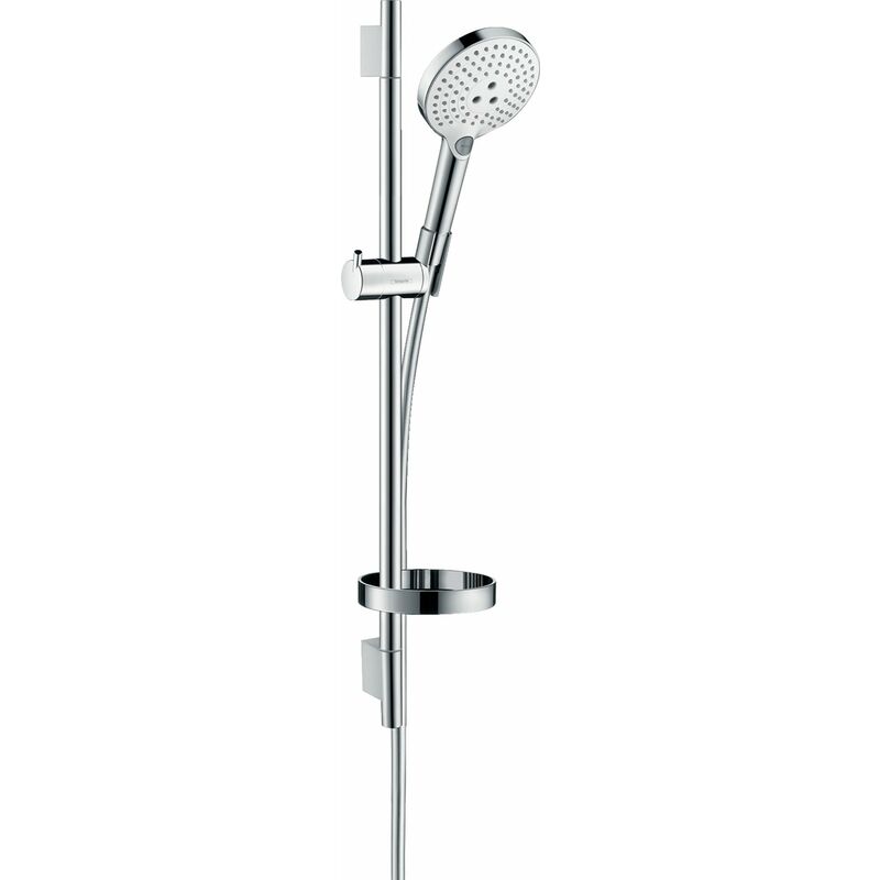 

Hansgrohe Raindance Select S set de ducha 120 3jet EcoSmart con barra de ducha de 65 cm y jabonera, 26632, color: Cromado / Blanco - 26632400
