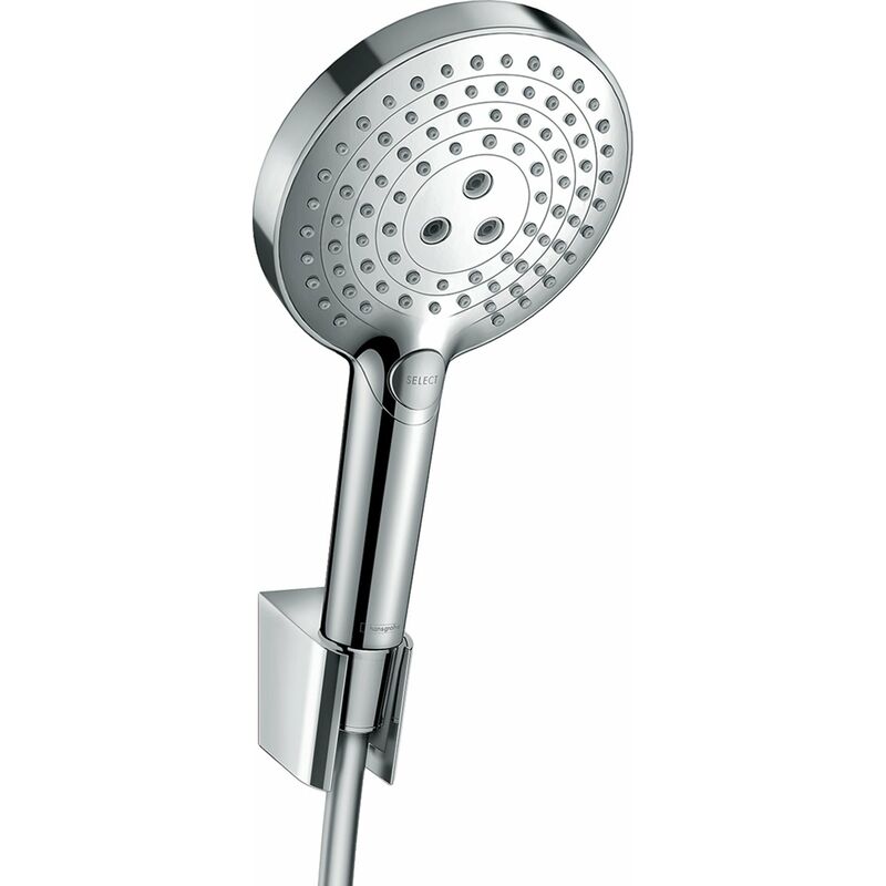 

Hansgrohe - Juego de soportes de ducha Raindance Select S de tamaño manual 120 3jet con flexo de ducha de 160 cm, 26721, color: cromado - 26721000