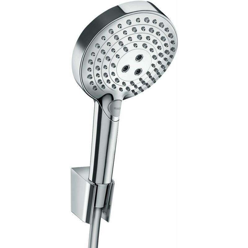 

Hansgrohe - Juego de soportes de ducha Raindance Select S de mano 120 3jet PowderRain con ducha de 125 cm, 27669000, cromado - 27669000