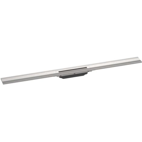 Hansgrohe RainDrain Flex - Canaleta de ducha lineal con rejilla de acero inoxidable 1000, junto a la pared, acortable, acero inoxidable cepillado 56053800