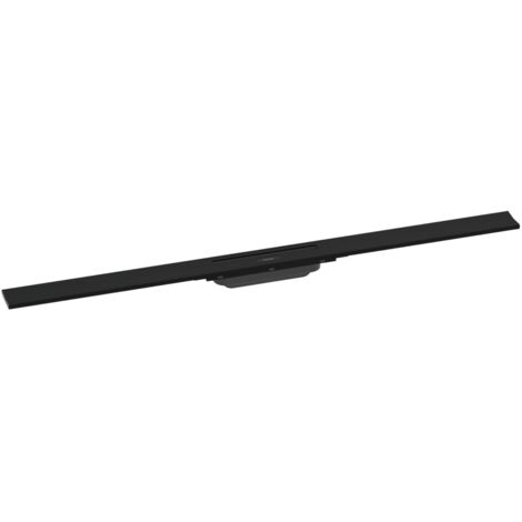 Hansgrohe RainDrain Flex - Canaleta de ducha lineal con rejilla de acero inoxidable 1200, independiente, acortable, negro mate 56047670