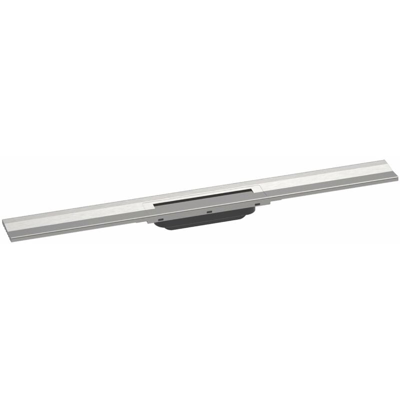 RainDrain Flex - Caniveau de douche linéaire avec grille en inox 800, installation contre le mur, découpable, inox brossé 56051800 - Hansgrohe
