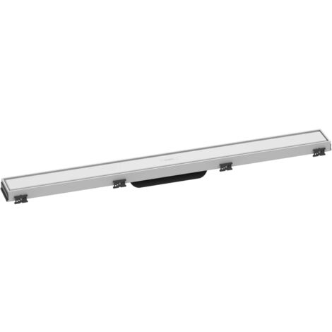 Hansgrohe RainDrain Match - Canaleta de ducha con rejilla de acero inoxidable 800, con marco de altura ajustable, blanco mate 56038700