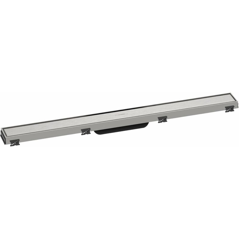 Hansgrohe - RainDrain Match - Caniveau de douche linéaire avec grille en inox 800, avec cadre réglable en hauteur, inox brossé 56038800
