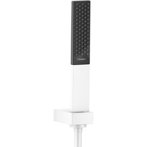 Hansgrohe Rainfinity - Ensemble de pommeau de douche 130, support de douchette et flexible 1,6 m, blanc mat 26856700
