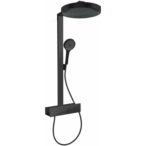 Hansgrohe Rainfinity - Set doccia termostatico, diametro 36 cm, 3 getti, nero opaco 26853670
