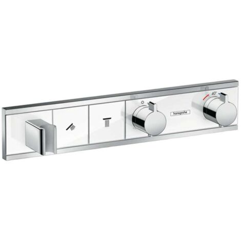 Hansgrohe RainSelect - Grifo de ducha termostático empotrado, para 2 salidas, blanco/cromo 15355400