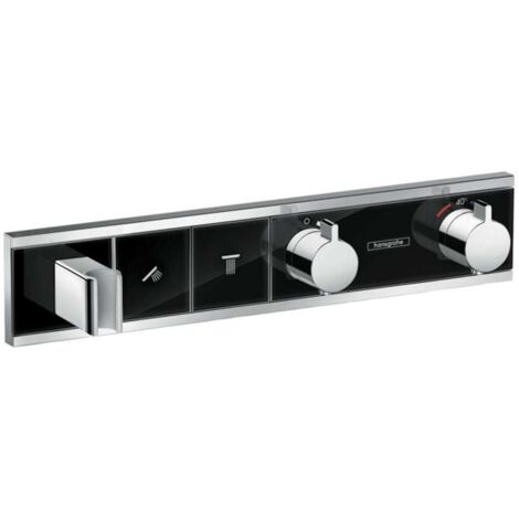 Hansgrohe RainSelect - Grifo de ducha termostático empotrado, para 2 salidas, negro/cromo 15355600