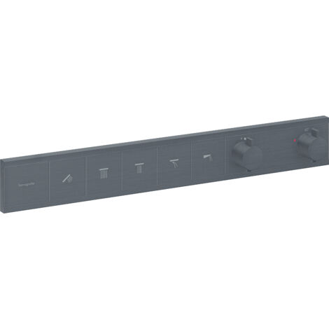 Hansgrohe RainSelect - Miscelatore termostatico ad incasso per 5 utenze, cromo nero spazzolato 15384340