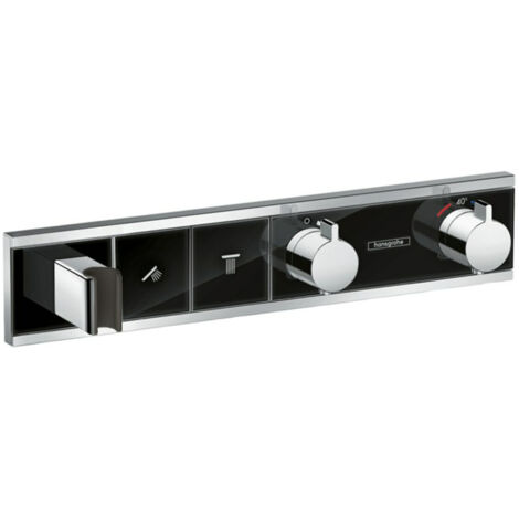 Hansgrohe RainSelect - Thermostat-Duscharmatur - Unterputz für 2 Verbraucher, schwarz / verchromt 15355600