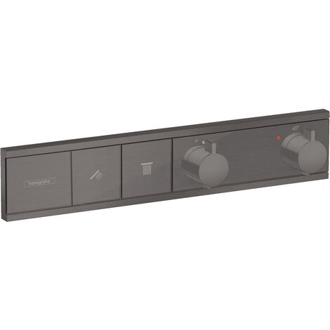 Hansgrohe RainSelect Thermostat for concealed installation for 2 functions, brushed black chrome (15380340)