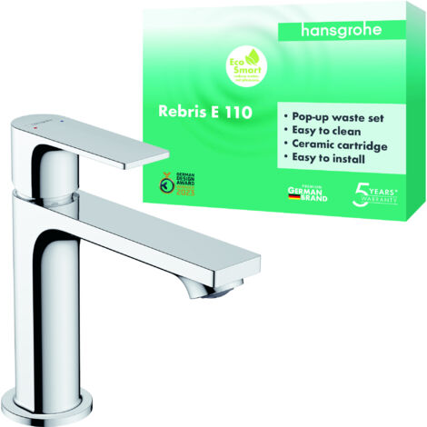 Hansgrohe Rebris E - Miscelatore da lavabo, con sistema di scarico, cromo 72557000