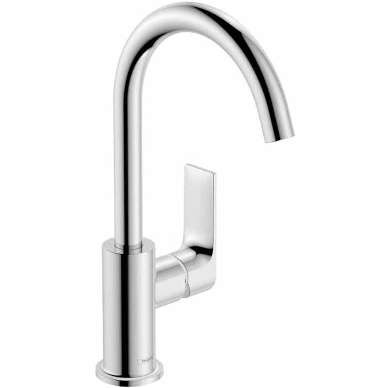 Hansgrohe - Rebris e - Miscelatore da lavabo, con sistema di scarico e braccio di erogazione girevole, cromo 72576000