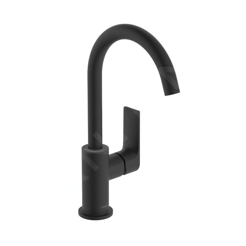 Hansgrohe - Rebris e - Mitigeur de lavabo avec vidage et bec orientable, noir mat 72576670