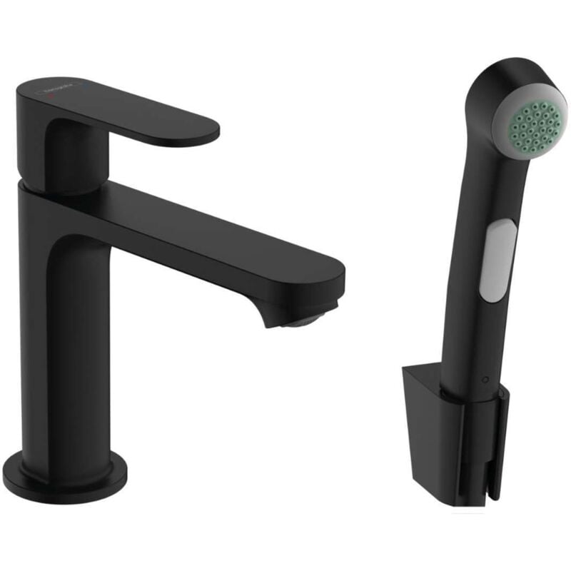 Hansgrohe - Rebris s - Mitigeur de lavabo avec douchette de bidet, noir mat 72215670