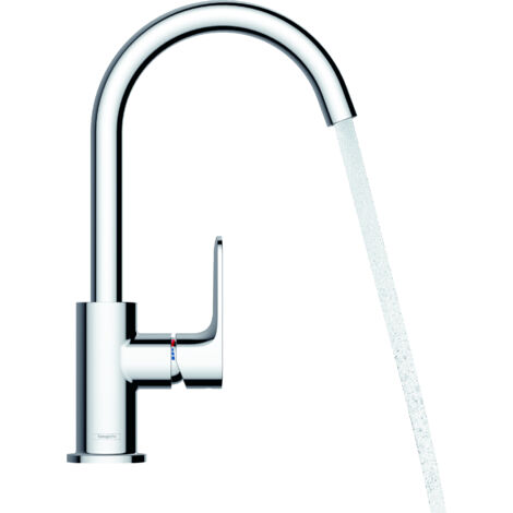 Hansgrohe Rebris S - Waschtischarmatur mit Ablauf und Schwenkauslauf, schwarz matt 72536670