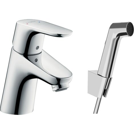 Hansgrohe – Robinet de bidet avec douchette – Finition chrome – Débit 5 l/min – Technologie EcoSmart pour économie d'eau – Système QuickClean