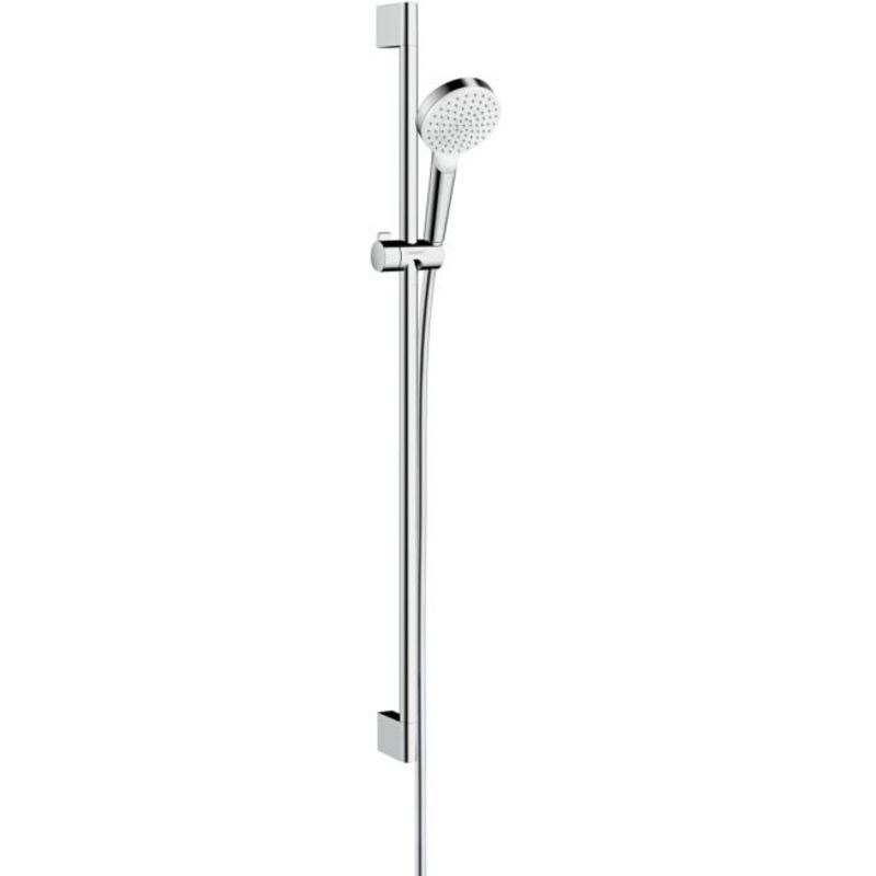 Hansgrohe - Crometta - Set de douche 100, barre de douche 90 cm, blanc / chrome 26537400