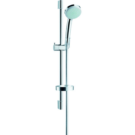 Hansgrohe – Set de douche Vario EcoSmart avec barre Unica'C 65 cm – Douchette Croma 100 Ø 100 mm – Débit 9 l/min – Système anti-calcaire QuickClean