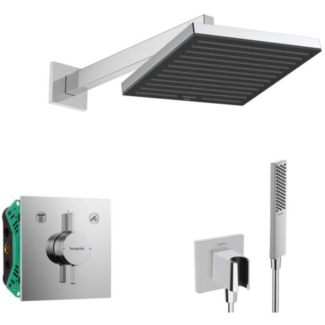 Hansgrohe - Set doccia da incasso con miscelatore, con corpo incasso, 26x26 cm, cromo SANI21HHH001