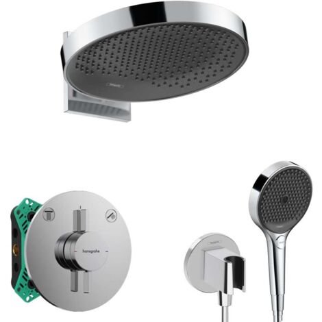 Hansgrohe - Set doccia da incasso con miscelatore, con corpo incasso, diametro 36 cm, 3 getti, cromo SANI21HHH008