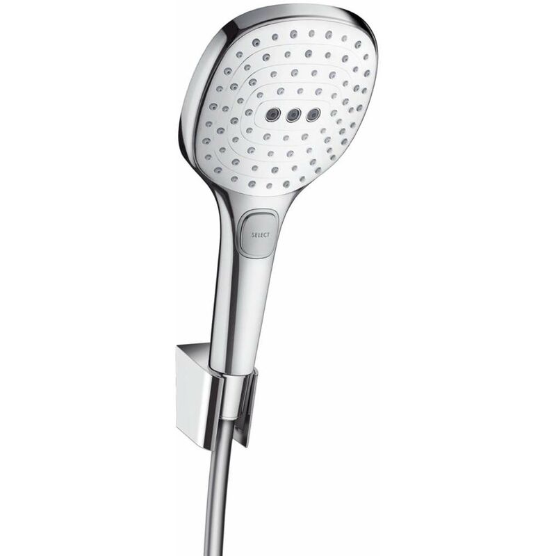 Hansgrohe - Raindance Select e - Douche de tête 120, avec accessoires, 3 jets, blanc/chrome 26720400