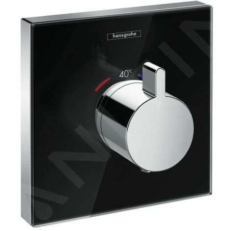 Hansgrohe Shower Select Glass - Mitigeur thermostatique de douche HighFlow encastré, noir/chrome 15734600