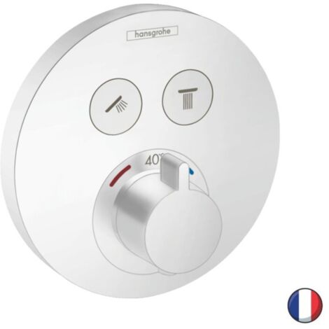 Hansgrohe Shower Select - Mitigeur thermostatique encastré, 2 sorties, blanc mat 15743700
