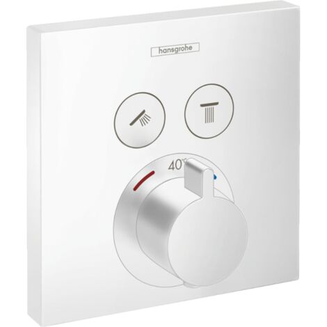 Hansgrohe Shower Select - Robinet thermostatique encastré avec 2 fonctions, blanc mat 15763700