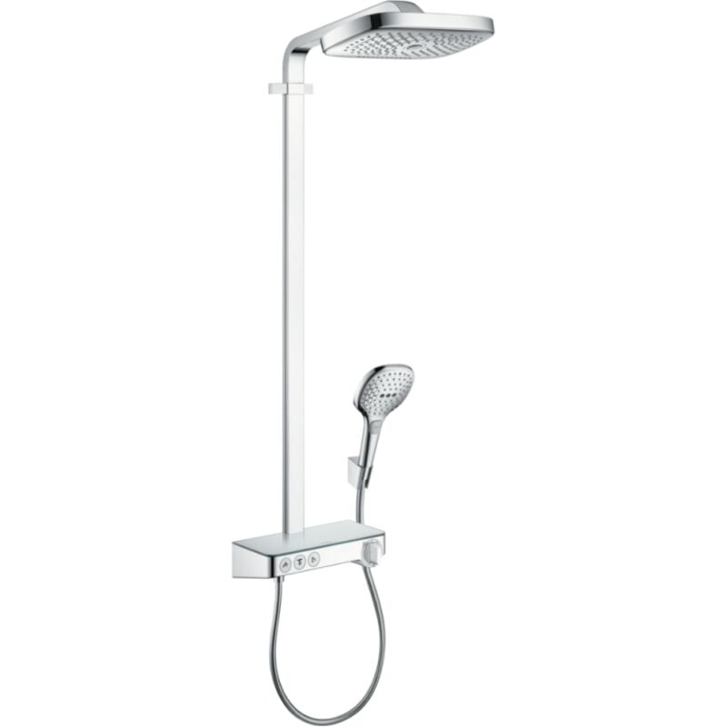 Colonne de douche 300 3 jets avec mitigeur thermostatique ShowerTablet Select 300 blanc/chromé Raindance Select e - Hansgrohe