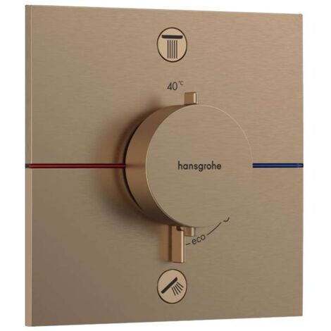 Hansgrohe ShowerSelect Comfort - Grifo termostático empotrado para 2 aparatos, bronce cepillado 15572140