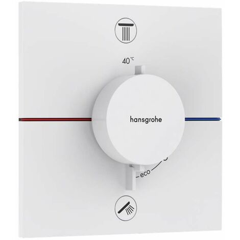 Hansgrohe ShowerSelect Comfort - Miscelatore termostatico ad incasso per 2 utenze, bianco opaco 15572700