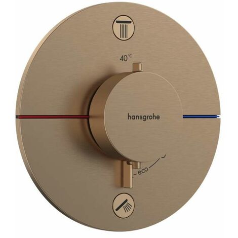 Hansgrohe ShowerSelect Comfort - Miscelatore termostatico ad incasso per 2 utenze, bronzo spazzolato 15554140