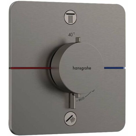 Hansgrohe ShowerSelect Comfort - Miscelatore termostatico ad incasso per 2 utenze, cromo nero spazzolato 15583340