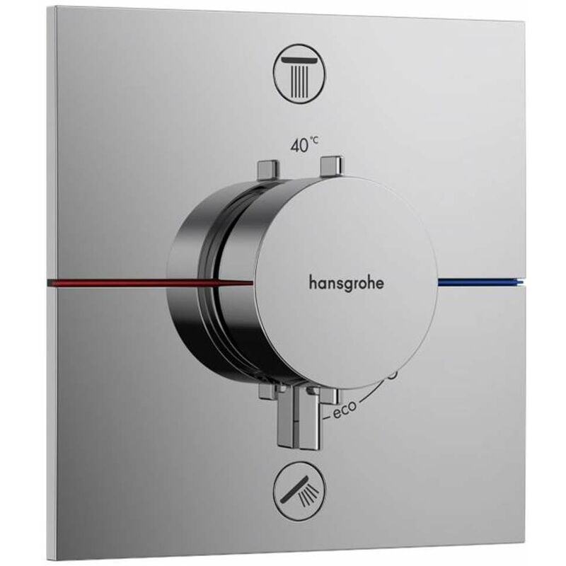 Hansgrohe - ShowerSelect Comfort - Mitigeur thermostatique encastré pour 2 sorties, chrome 15572000