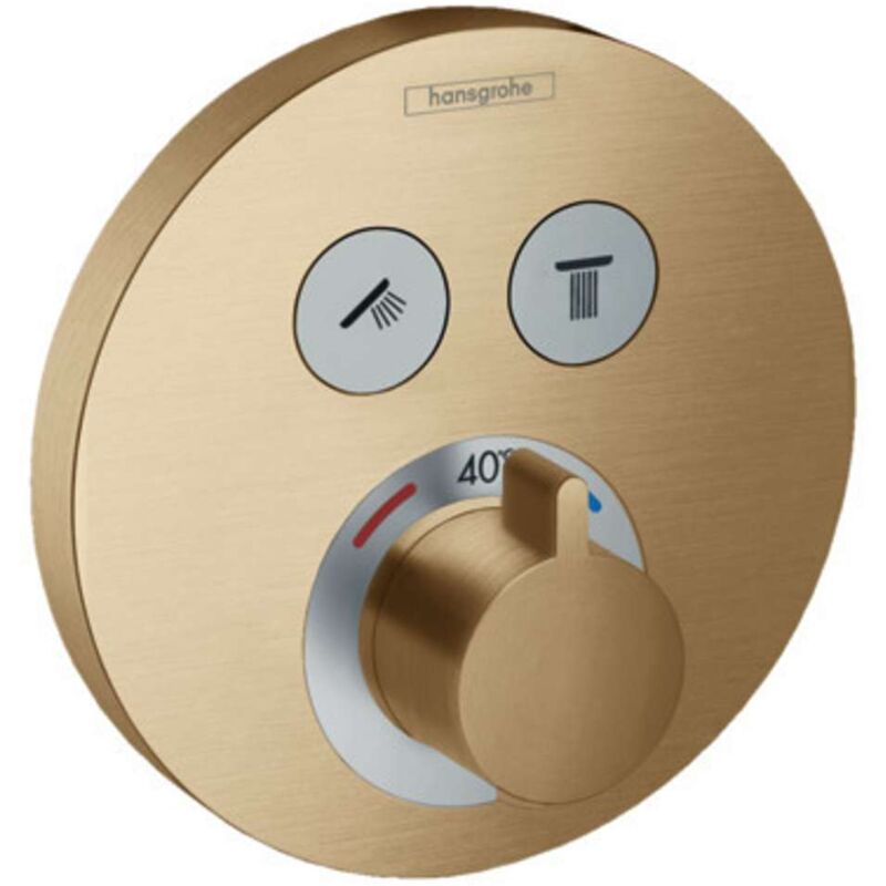 Hansgrohe - Façade ShowerSelect s pour mitigeur thermostatique encastré bronze brossé
