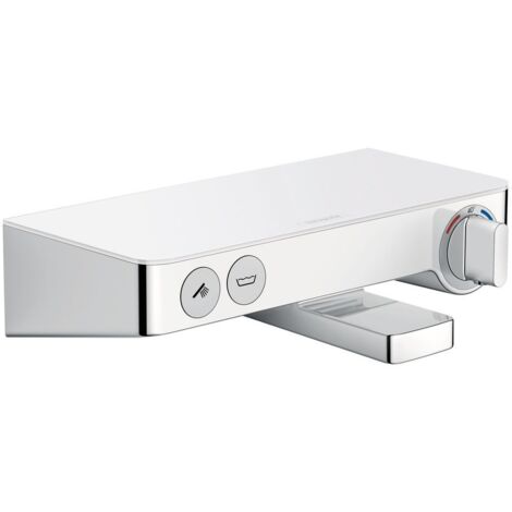 Hansgrohe ShowerTablet Select - Thermostat-Wannenarmatur 300, weiß / verchromt 13151400