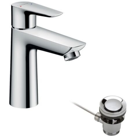 hansgrohe Talis E Einhebel-Waschtischmischer 110mm 5l/min Chrom mit Zugstangen-Garnitur