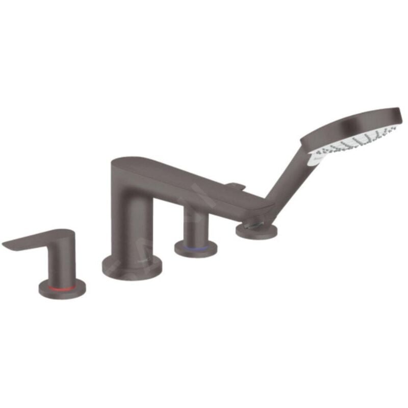 Hansgrohe Talis E - Mélangeur de baignoire sur gorge, 4 trous, noir chromé brossé 71748340