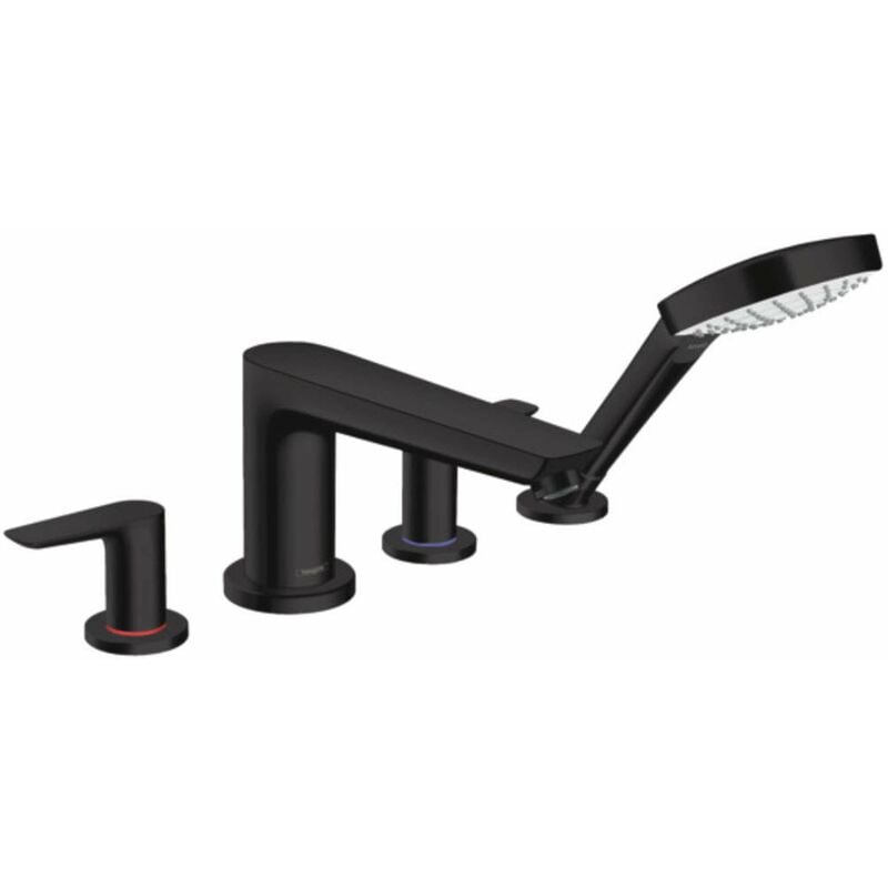 Hansgrohe - Talis e - Mélangeur de baignoire sur gorge, 4 trous, noir mat 71748670