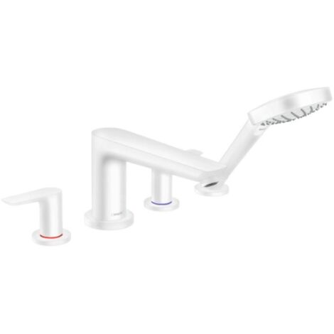 Hansgrohe Talis E - Mélangeur de baignoire sur gorge, 4 trous, blanc mat 71748700