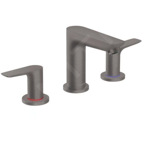 Hansgrohe Talis E - Mitigeur de lavabo avec vidage, installation à 3 trous, chrome noir brossé 71733340