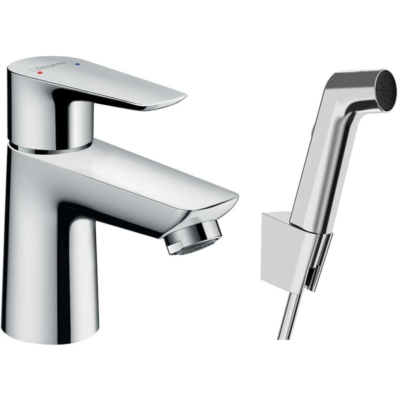 Hansgrohe - Talis e - Mitigeur pour lavabo avec douchette Bidette, chrome 71729000