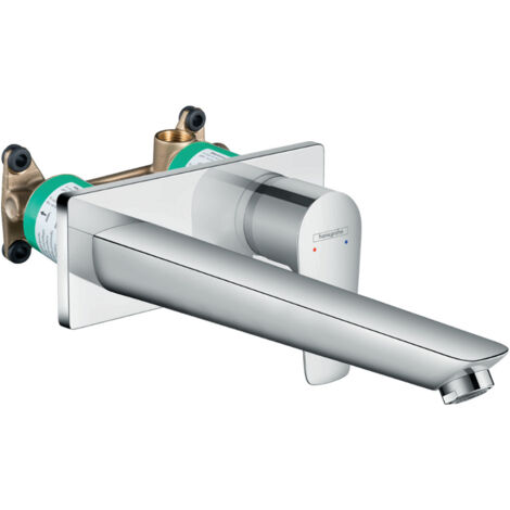 Hansgrohe Talis E Set Mezclador monomando de pared cromado para lavabo + desagüe automático + cuerpo oculto (71734000-SET)