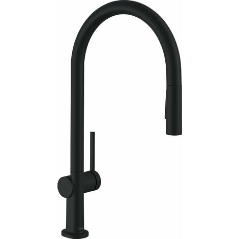 hansgrohe Talis M54 mitigeur monocommande de cuisine 210, douche extractible, 2 jets, sBox, Coloris: Finition en acier inoxydable - 72801800