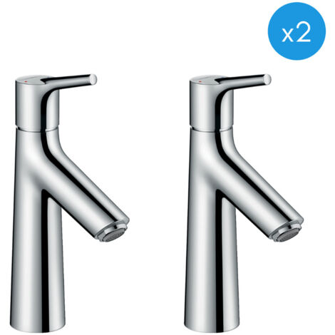 Hansgrohe Talis S 100 Set di 2 miscelatori per lavabo con cartuccia in ceramica, cromo (7202100-DUO)
