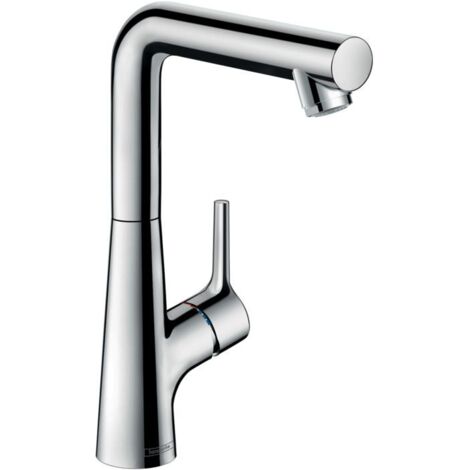 hansgrohe Talis S Einhebel-Waschtischmischer 210 mit Schwenkauslauf und Zugstangen-Ablaufgarnitur Chrom, 72105000