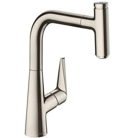 Hansgrohe Talis Select M51 - Miscelatore monocomando 220 per lavello con erogatore estraibile, simil inox 72822800