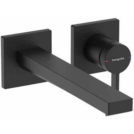 Hansgrohe Tecturis E - Miscelatore ad incasso per lavabo, con sistema di scarico, montaggio a 2 fori, EcoSmart, nero opaco 73051670